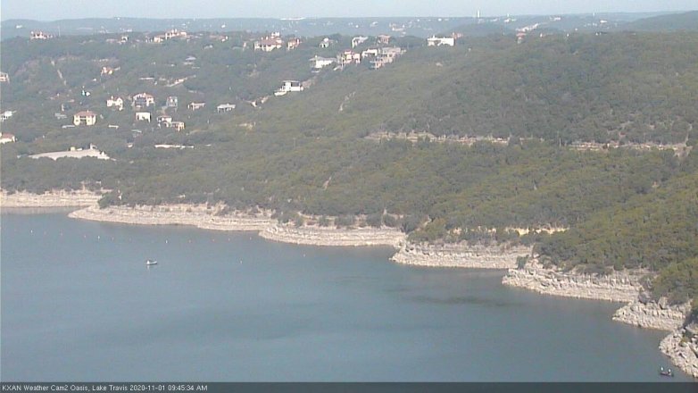 Lake Travis webcam, November 1, 2020 9:45 AM CT