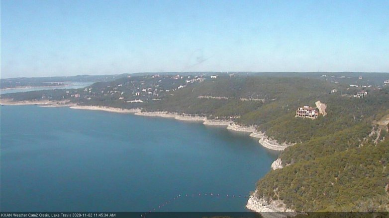 Lake Travis webcam, November 2, 2020 11:45 AM CT