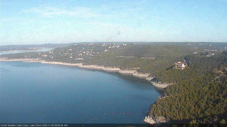 Lake Travis webcam, November 3, 2020 9:00 AM CT