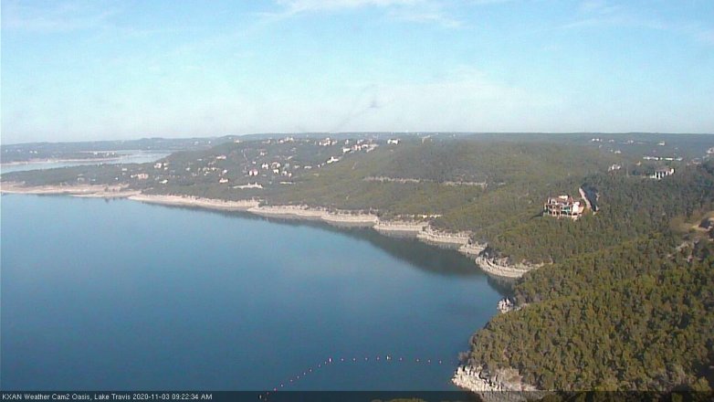 Lake Travis webcam, November 3, 2020 9:25 AM CT