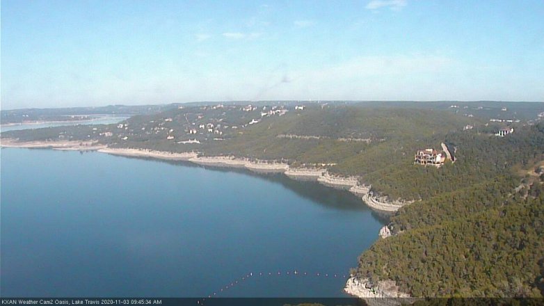 Lake Travis webcam, November 3, 2020 9:45 AM CT