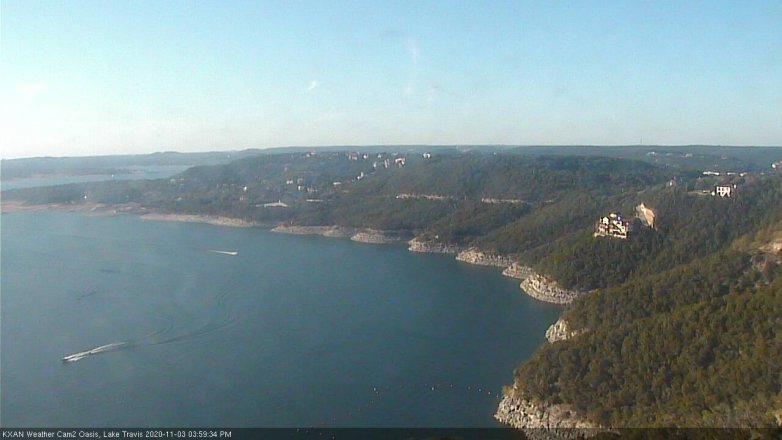 Lake Travis webcam, November 3, 2020 4:00 PM CT