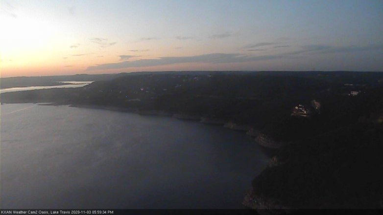 Lake Travis webcam, November 3, 2020 6:00 PM CT