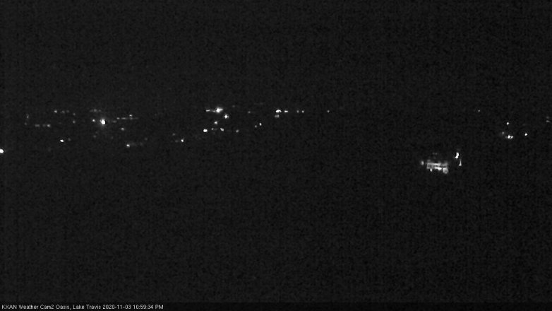 Lake Travis webcam, November 3, 2020 11:00 PM CT