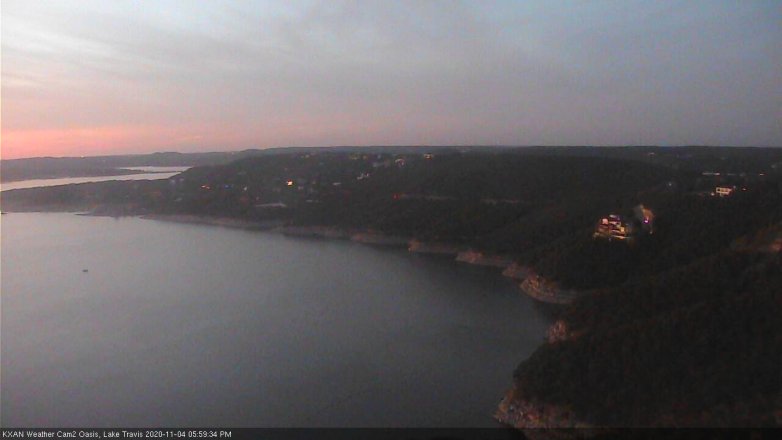 Lake Travis webcam, November 4, 2020 6:00 PM CT