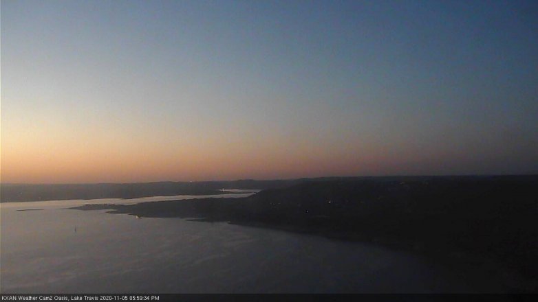 Lake Travis webcam, November 5, 2020 6:00 PM CT