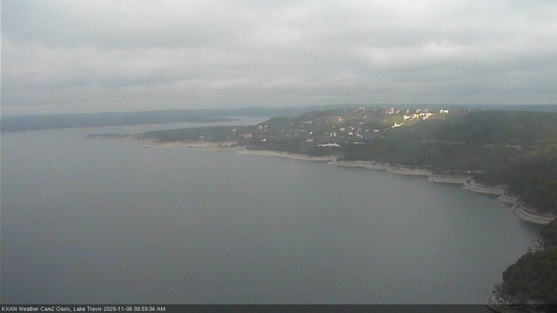 Lake Travis webcam, November 6, 2020 9:00 AM CT
