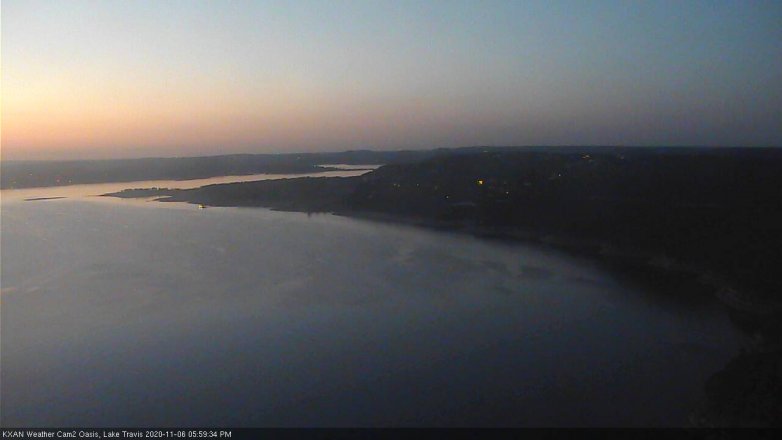 Lake Travis webcam, November 6, 2020 6:00 PM CT
