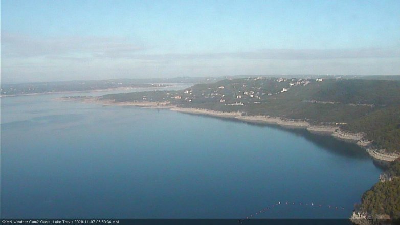Lake Travis webcam, November 7, 2020 9:00 AM CT
