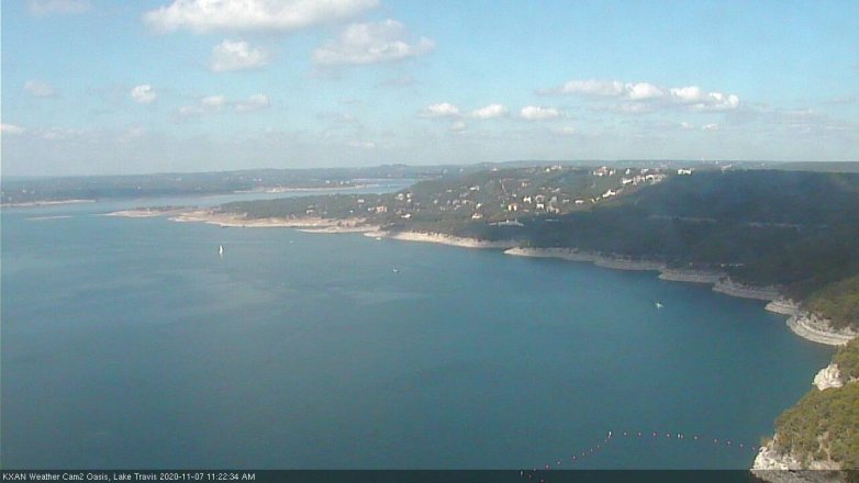 Lake Travis webcam, November 7, 2020 11:25 AM CT