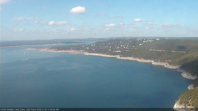Lake Travis webcam, November 7, 2020 11:45 AM CT