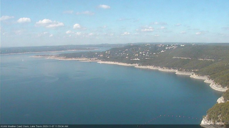 Lake Travis webcam, November 7, 2020 12:00 PM CT