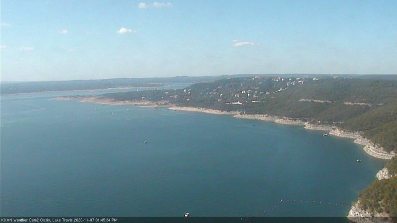 Lake Travis webcam, November 7, 2020 1:45 PM CT