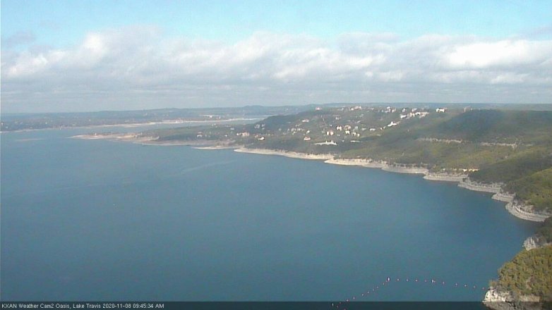 Lake Travis webcam, November 8, 2020 9:45 AM CT