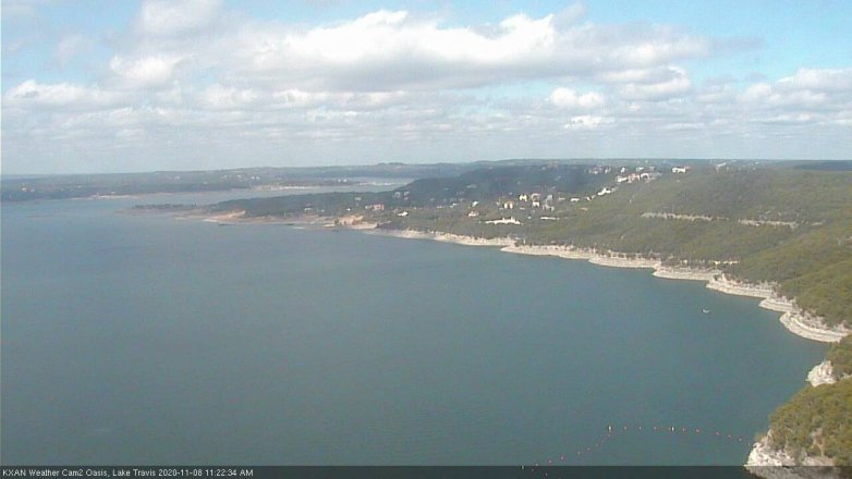 Lake Travis webcam, November 8, 2020 11:25 AM CT