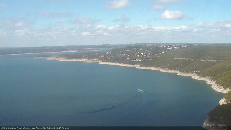Lake Travis webcam, November 8, 2020 11:45 AM CT