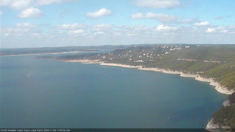 Lake Travis webcam, November 8, 2020 12:00 PM CT