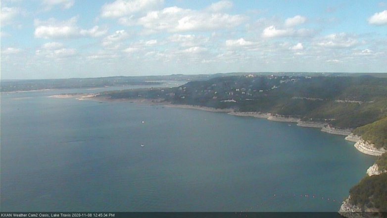 Lake Travis webcam, November 8, 2020 12:45 PM CT