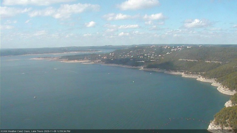 Lake Travis webcam, November 8, 2020 1:00 PM CT