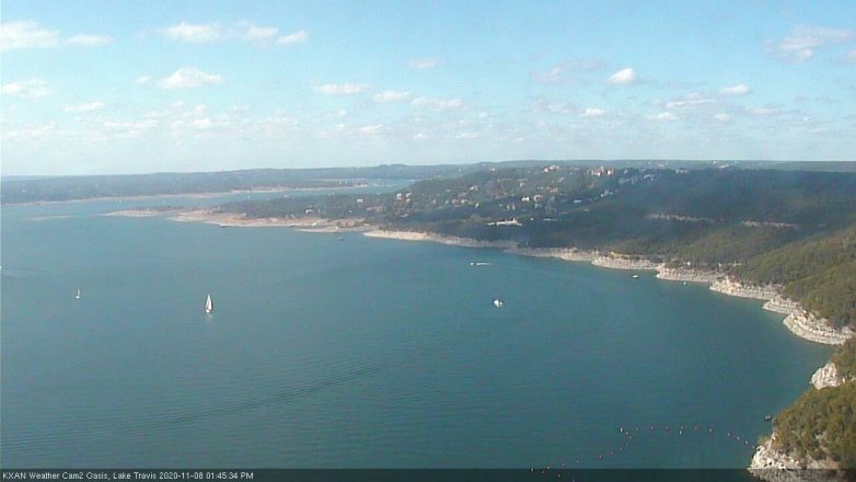 Lake Travis webcam, November 8, 2020 1:45 PM CT