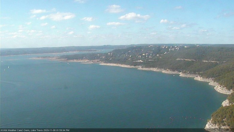 Lake Travis webcam, November 8, 2020 2:00 PM CT