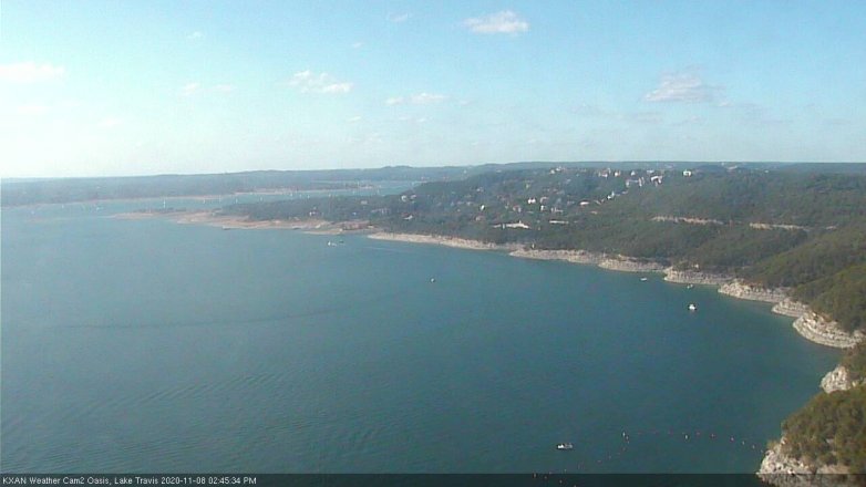 Lake Travis webcam, November 8, 2020 2:45 PM CT