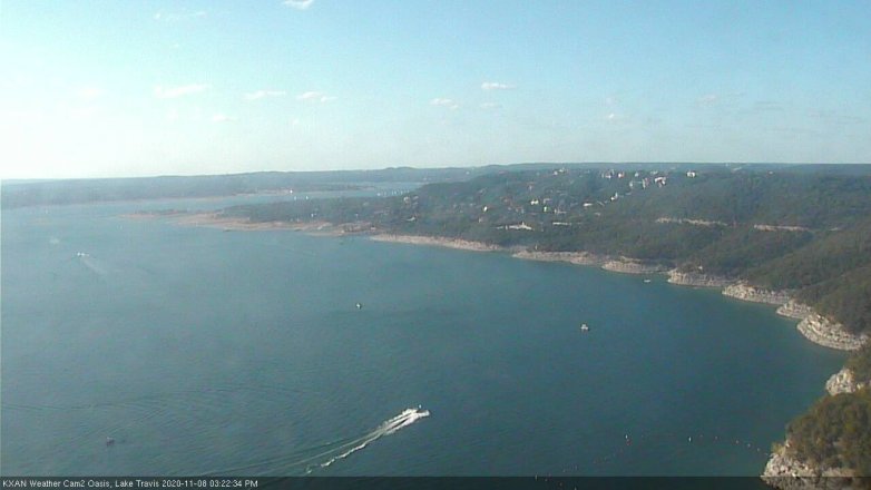 Lake Travis webcam, November 8, 2020 3:25 PM CT