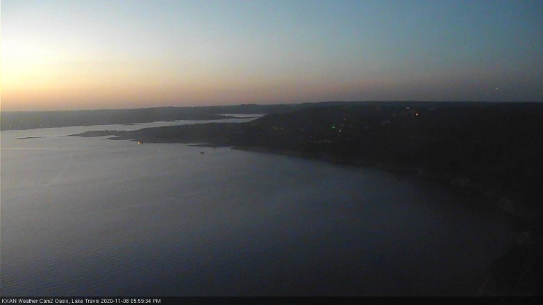 Lake Travis webcam, November 8, 2020 6:00 PM CT
