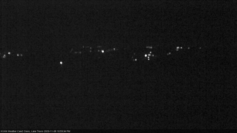 Lake Travis webcam, November 8, 2020 11:00 PM CT