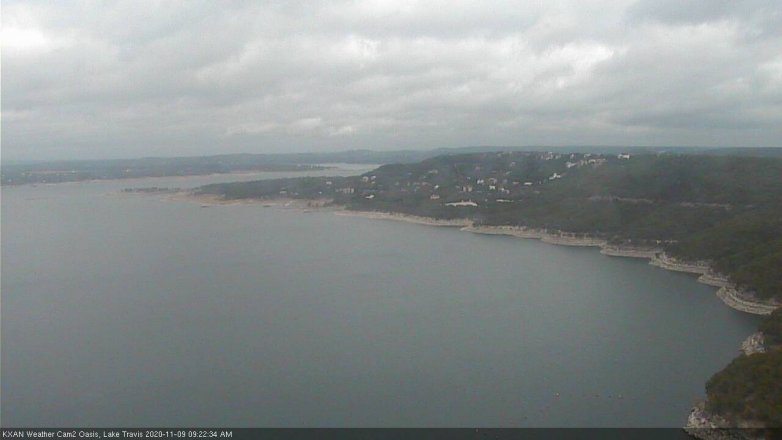 Lake Travis webcam, November 9, 2020 9:25 AM CT