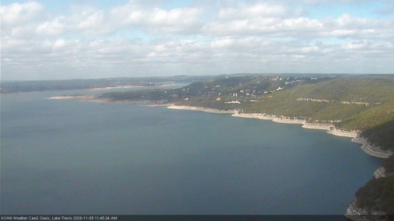 Lake Travis webcam, November 9, 2020 11:45 AM CT