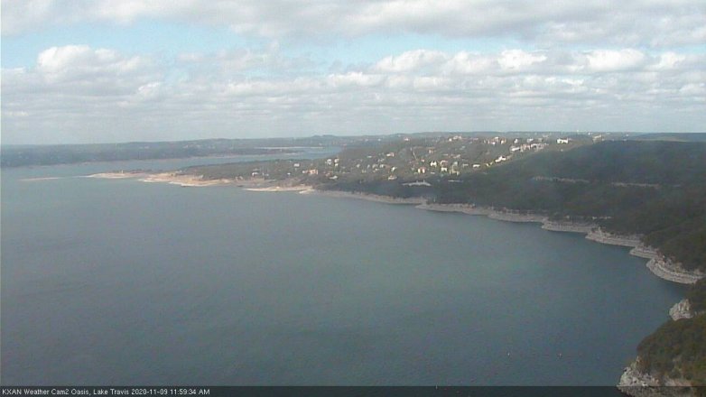 Lake Travis webcam, November 9, 2020 12:00 PM CT