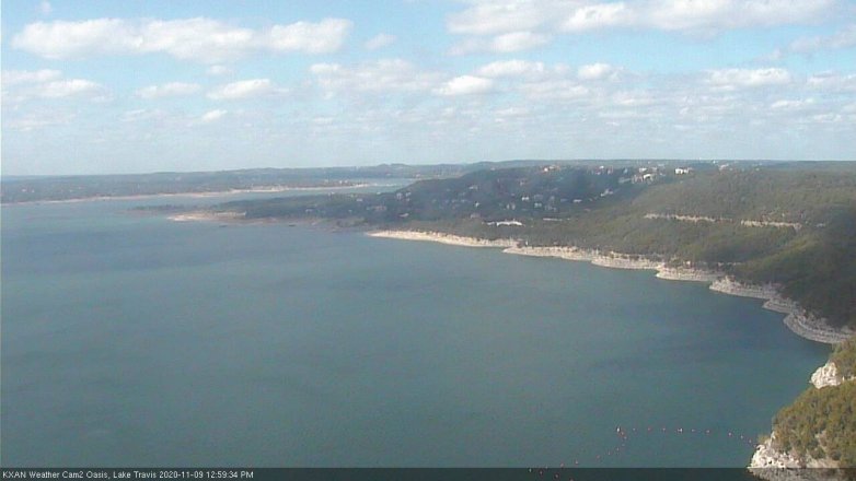Lake Travis webcam, November 9, 2020 1:00 PM CT