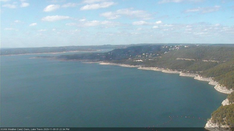 Lake Travis webcam, November 9, 2020 1:25 PM CT