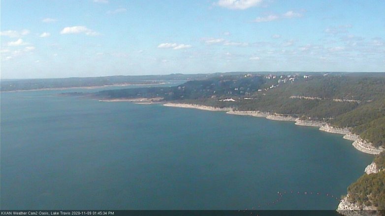 Lake Travis webcam, November 9, 2020 1:45 PM CT