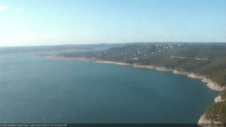 Lake Travis webcam, November 9, 2020 3:00 PM CT