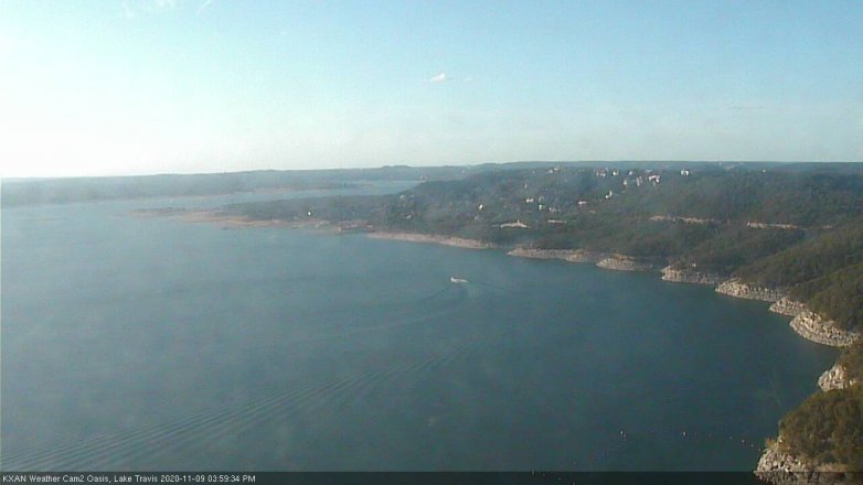 Lake Travis webcam, November 9, 2020 4:00 PM CT