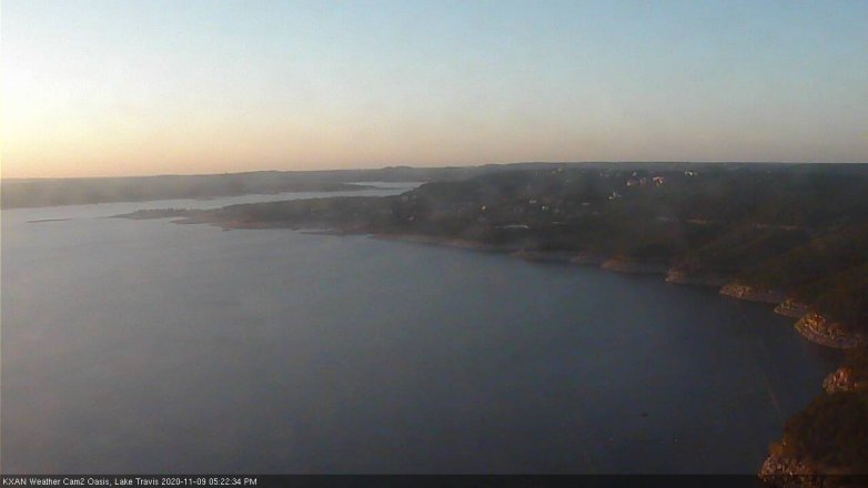 Lake Travis webcam, November 9, 2020 5:25 PM CT