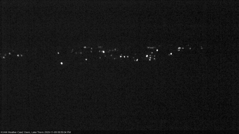 Lake Travis webcam, November 9, 2020 10:00 PM CT