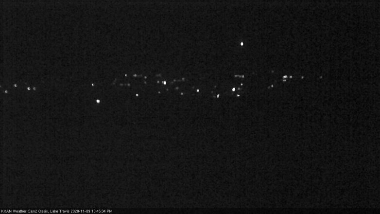 Lake Travis webcam, November 9, 2020 10:45 PM CT