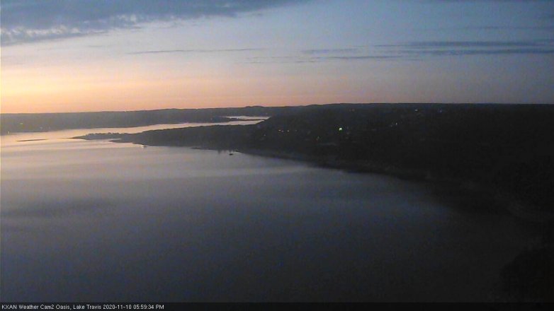 Lake Travis webcam, November 10, 2020 6:00 PM CT