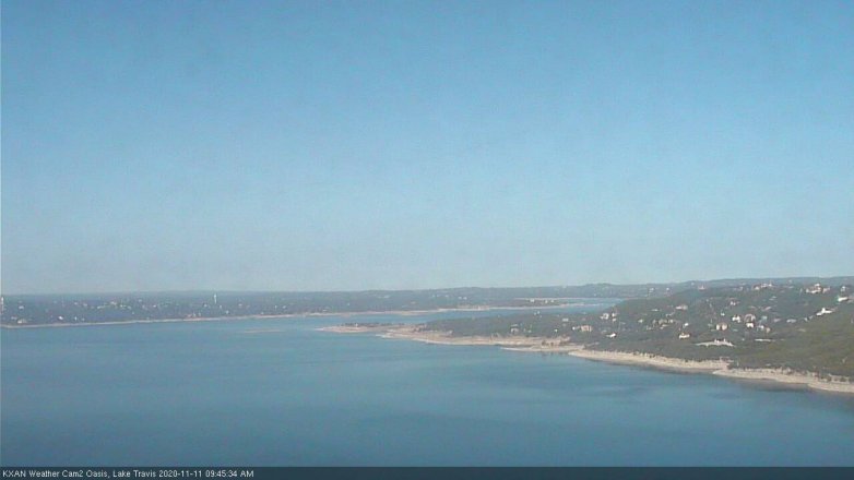 Lake Travis webcam, November 11, 2020 9:45 AM CT