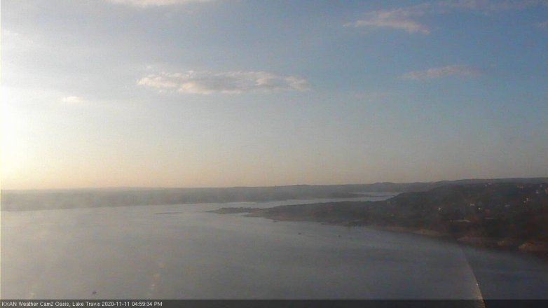 Lake Travis webcam, November 11, 2020 5:00 PM CT
