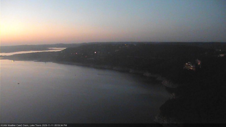 Lake Travis webcam, November 11, 2020 6:00 PM CT