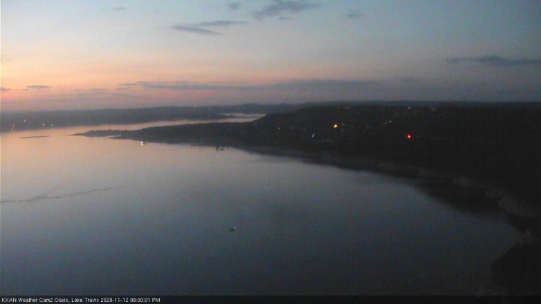 Lake Travis webcam, November 12, 2020 6:00 PM CT