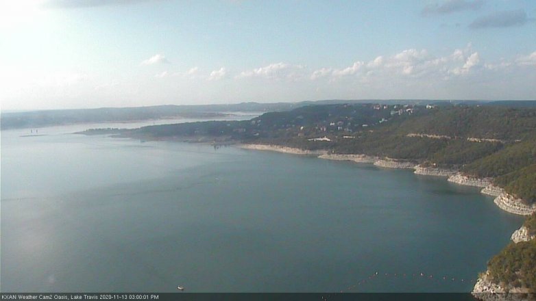 Lake Travis webcam, November 13, 2020 3:00 PM CT