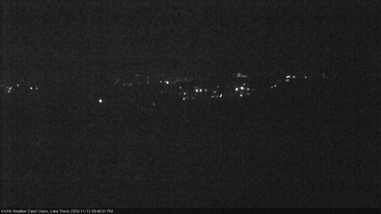 Lake Travis webcam, November 13, 2020 9:45 PM CT