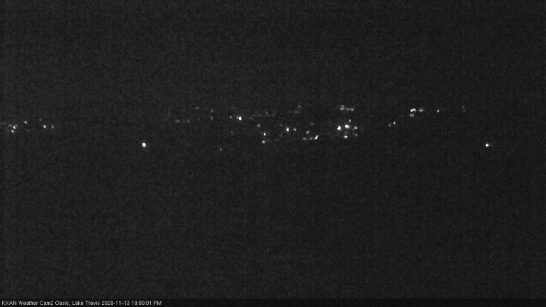 Lake Travis webcam, November 13, 2020 10:00 PM CT