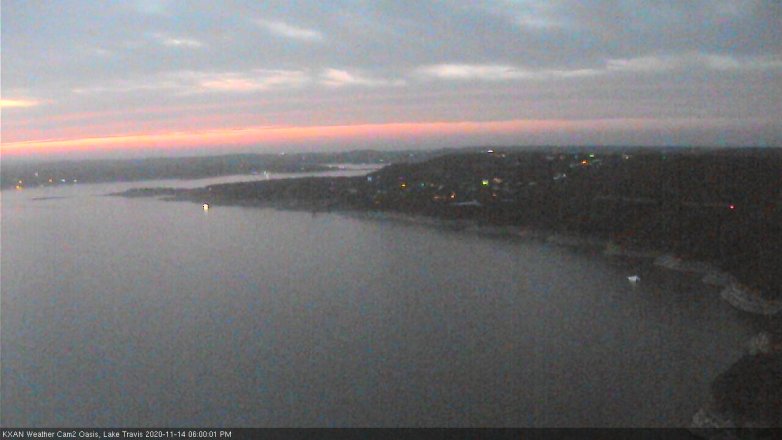Lake Travis webcam, November 14, 2020 6:00 PM CT