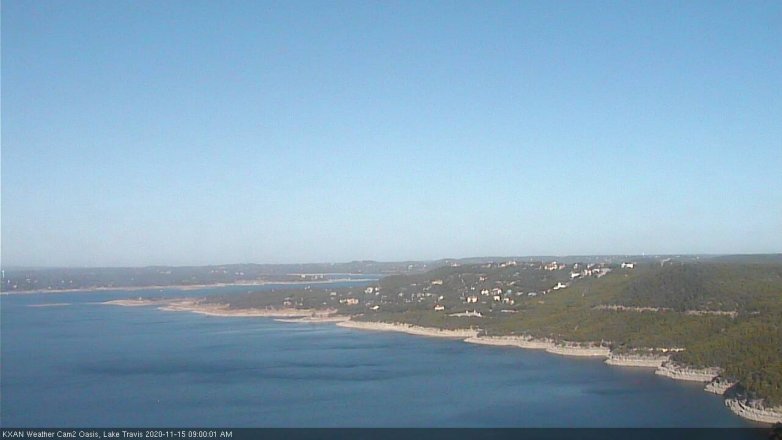 Lake Travis webcam, November 15, 2020 9:00 AM CT